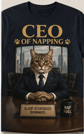 CEO of Napping — Sleep. Strategize. Dominate. Cat T-Shirt