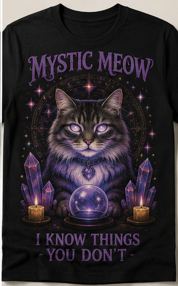 Mystic Meow — I Know Things You Don't Cat T-Shirt